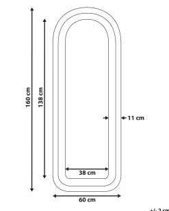 Specchio CULAN 60 cm 160 cm Velluto Rosa