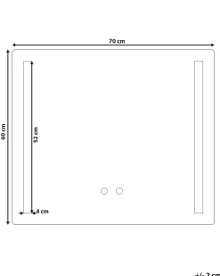Specchio da bagno con luce LED LIRAC 70 cm 60 cm Argento