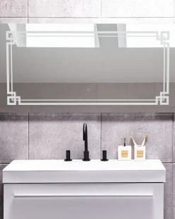 Specchio da bagno con luce LED AVRANCHES 120 cm 60 cm Argento