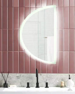 Specchio da bagno con luce LED BEZONS 49 cm 80 cm Argento