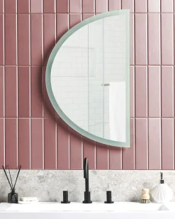 Specchio da bagno con luce LED BEZONS 49 cm 80 cm Argento