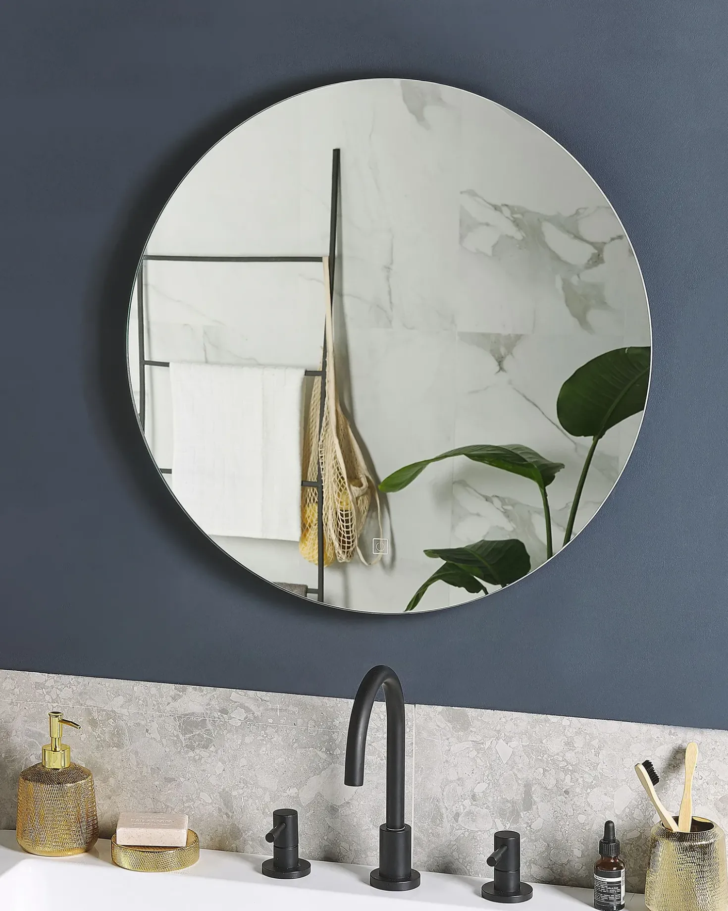 Specchio da bagno con luce LED CALLAC 60 cm 60 cm Argento
