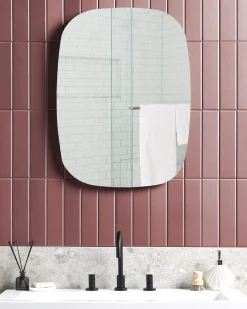 Specchio da bagno con luce LED BERGERAC 58 cm 78 cm Argento