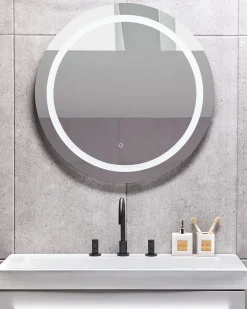 Specchio da bagno con luce LED COURSEULLES 79 cm 79 cm Argento
