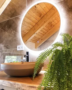 Specchio da bagno con luce LED DEAUVILLE 79 cm 79 cm Argento