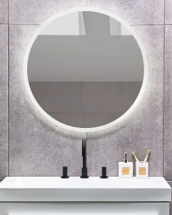 Specchio da bagno con luce LED DEAUVILLE 79 cm 79 cm Argento