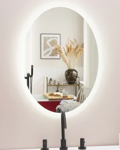 Specchio da bagno con luce LED VIRIAT 60 cm 80 cm Argento