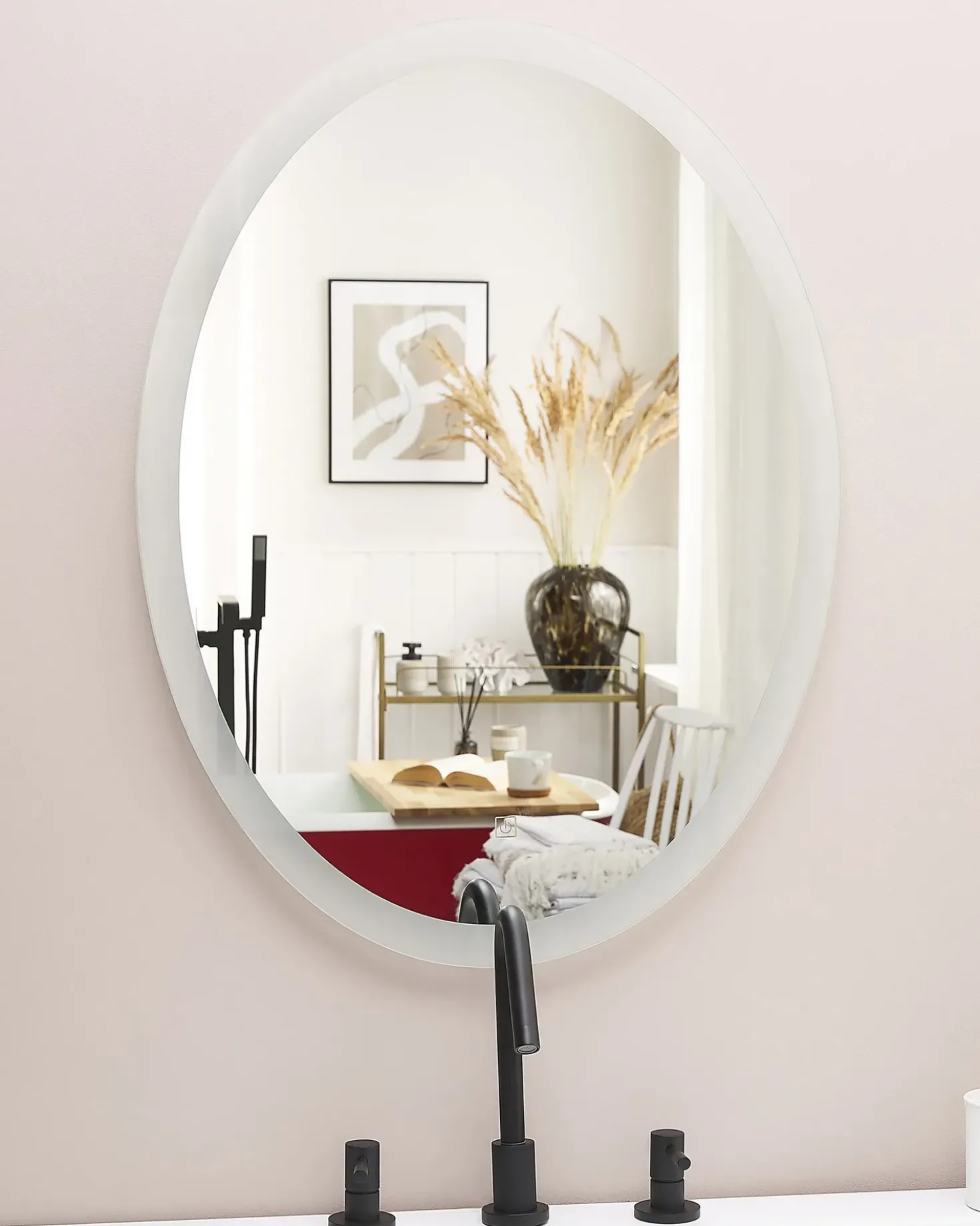 Specchio da bagno con luce LED VIRIAT 60 cm 80 cm Argento