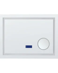 Specchio da bagno con luce LED THAIX 80 cm 60 cm Argento