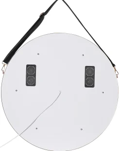 Specchio da bagno con luce LED DAROIS 60 cm 60 cm con altoparlante Bluetooth integrato Oro