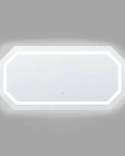 Specchio da bagno con luce LED LOCMARIAQUER 120 cm 60 cm Argento