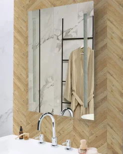 Specchio da bagno con luce LED MARTINET 60 cm 80 cm Argento