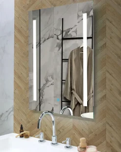 Specchio da bagno con luce LED MARTINET 60 cm 80 cm Argento