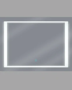 Specchio da bagno con luce LED EYRE 80 cm 60 cm Argento