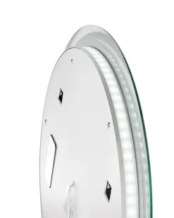 Specchio da bagno con luce LED TANAY 60 cm 60 cm con altoparlante Bluetooth integrato Argento