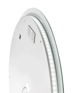 Specchio da bagno con luce LED FIXIN 80 cm 80 cm con altoparlante Bluetooth integrato Argento