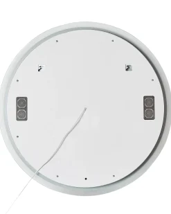 Specchio da bagno con luce LED FIXIN 80 cm 80 cm con altoparlante Bluetooth integrato Argento