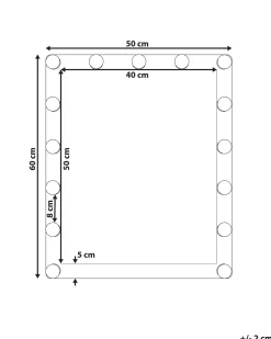 Specchio da bagno con luce LED ODENAS 50 cm 60 cm Bianco