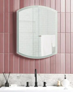 Specchio da bagno con luce LED BEZIERS 60 cm 78 cm Argento