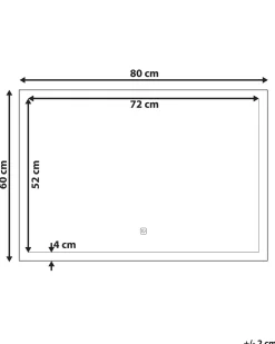 Specchio da bagno con luce LED ARGENS 80 cm 60 cm Argento