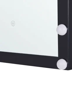Specchio da bagno con luce LED ODENAS 50 cm 60 cm Nero