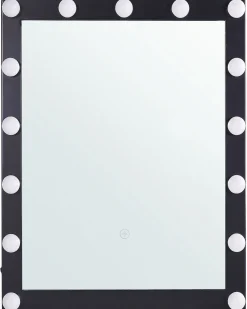Specchio da bagno con luce LED ODENAS 50 cm 60 cm Nero
