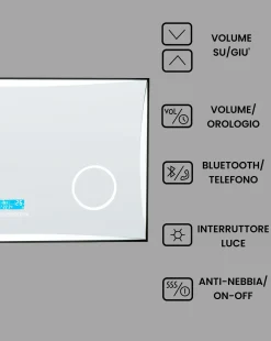 Specchio da bagno con luce LED ONLAY 100 cm 60 cm Argento