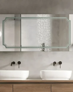 Specchio da bagno con luce LED ARROMACHNES 120 cm 60 cm Argento
