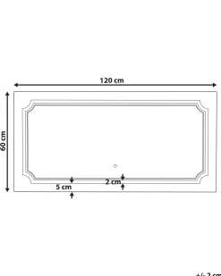 Specchio da bagno con luce LED ARROMACHNES 120 cm 60 cm Argento