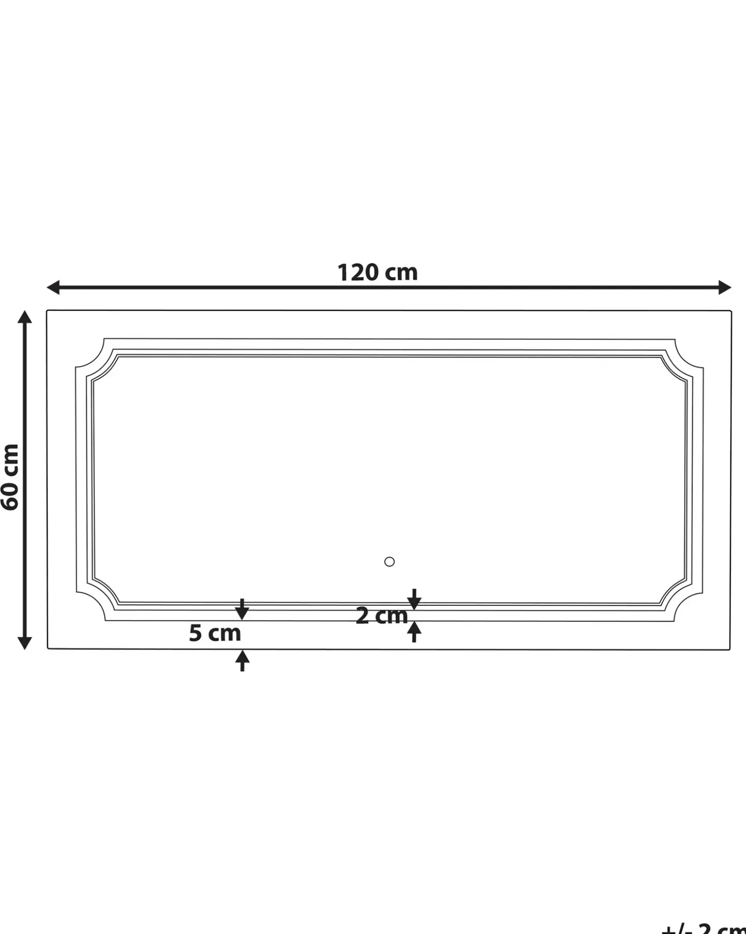 Specchio da bagno con luce LED ARROMACHNES 120 cm 60 cm Argento
