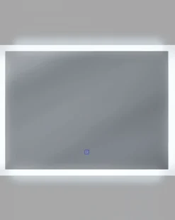 Specchio da bagno con luce LED ADOUR 80 cm 60 cm Argento