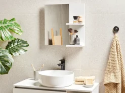 Specchio da parete con ripiano PELOTAS 45 cm 45 cm Bianco