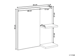 Specchio da parete con ripiano PELOTAS 45 cm 45 cm Bianco