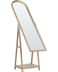 Specchio da parete con ripiano CHAMBERY 170 cm Legno di Paulownia Marrone chiaro