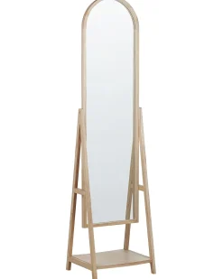 Specchio da parete con ripiano CHAMBERY 170 cm Legno di Paulownia Marrone chiaro