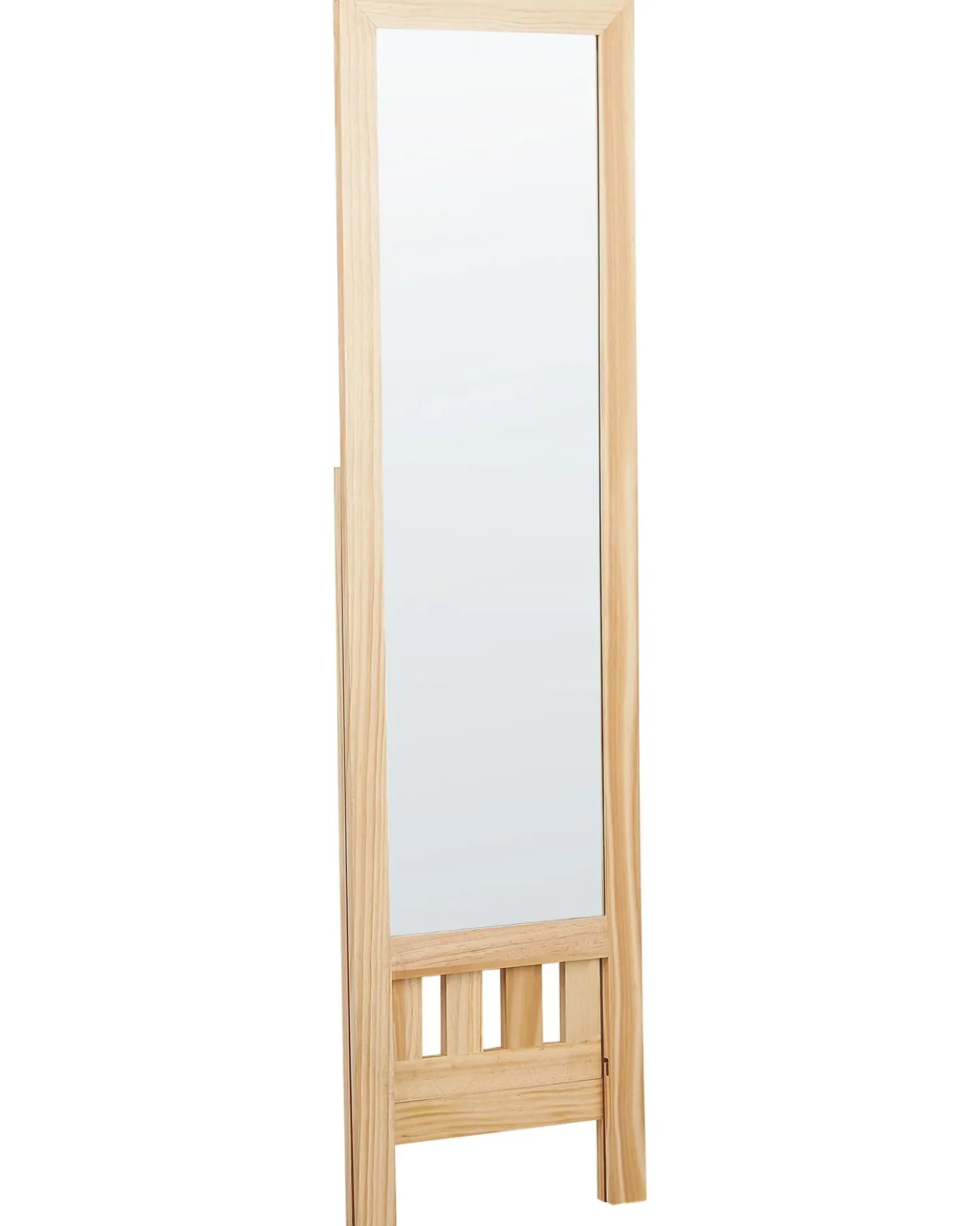 Specchio da parete con ripiano LUISANT 145 cm Legno di pino Marrone chiaro