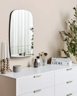 Specchio da parete con ripiano BRANNAY 40 cm 60 cm Argento