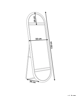 Specchio da terra BARGES 150 cm Rattan Naturale