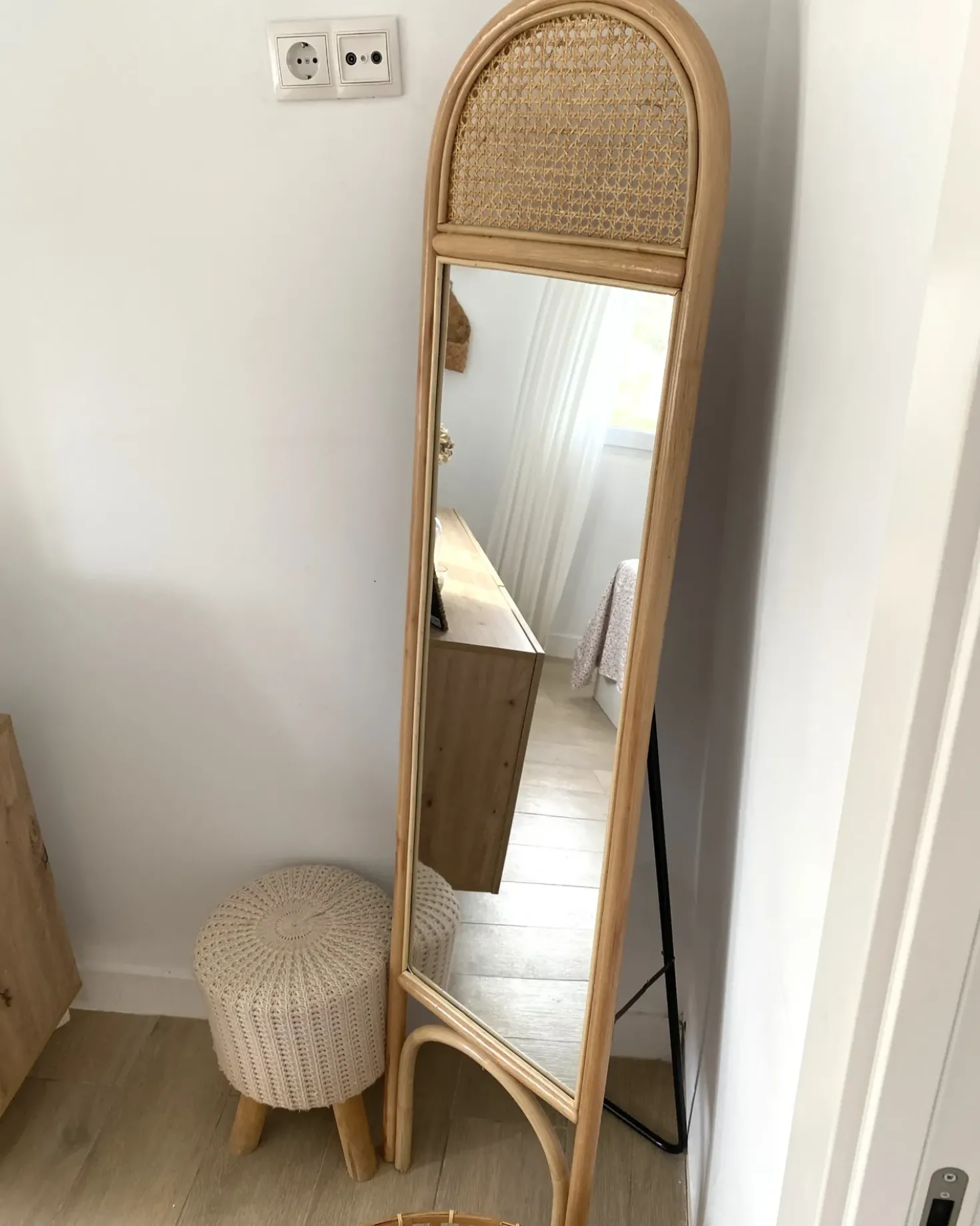 Specchio da terra BRUSSEY 170 cm Rattan Naturale