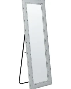 Specchio da terra LOCRONAN 150 cm Pelle sintetica Grigio chiaro