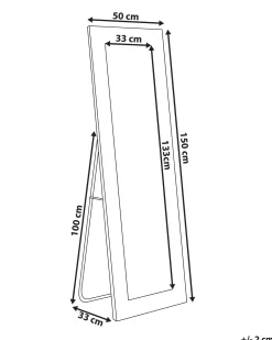 Specchio da terra LOCRONAN 150 cm Pelle sintetica Grigio chiaro
