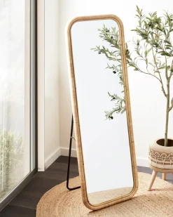 Specchio da terra MALANGE 150 cm Rattan Naturale
