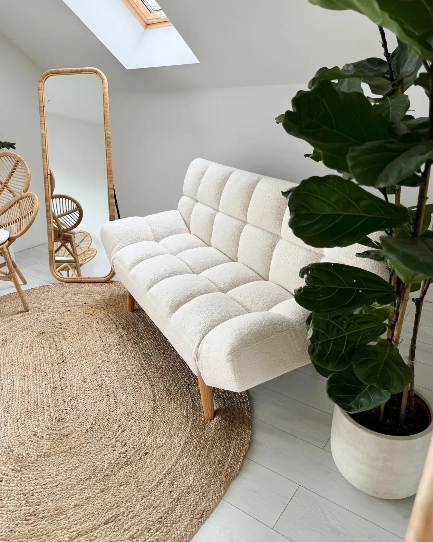 Specchio da terra MALANGE 150 cm Rattan Naturale