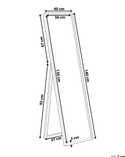 Specchio da terra TORCY 140 cm Argento
