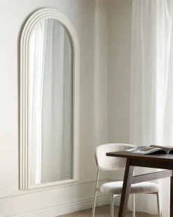 Specchio DIJON 80 cm 170 cm Legno Bianco sporco