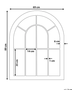 Specchio EMBRY 69 cm 89 cm Metallo Nero