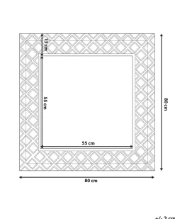 Specchio EVETTES 80 cm 80 cm Metallo Argento