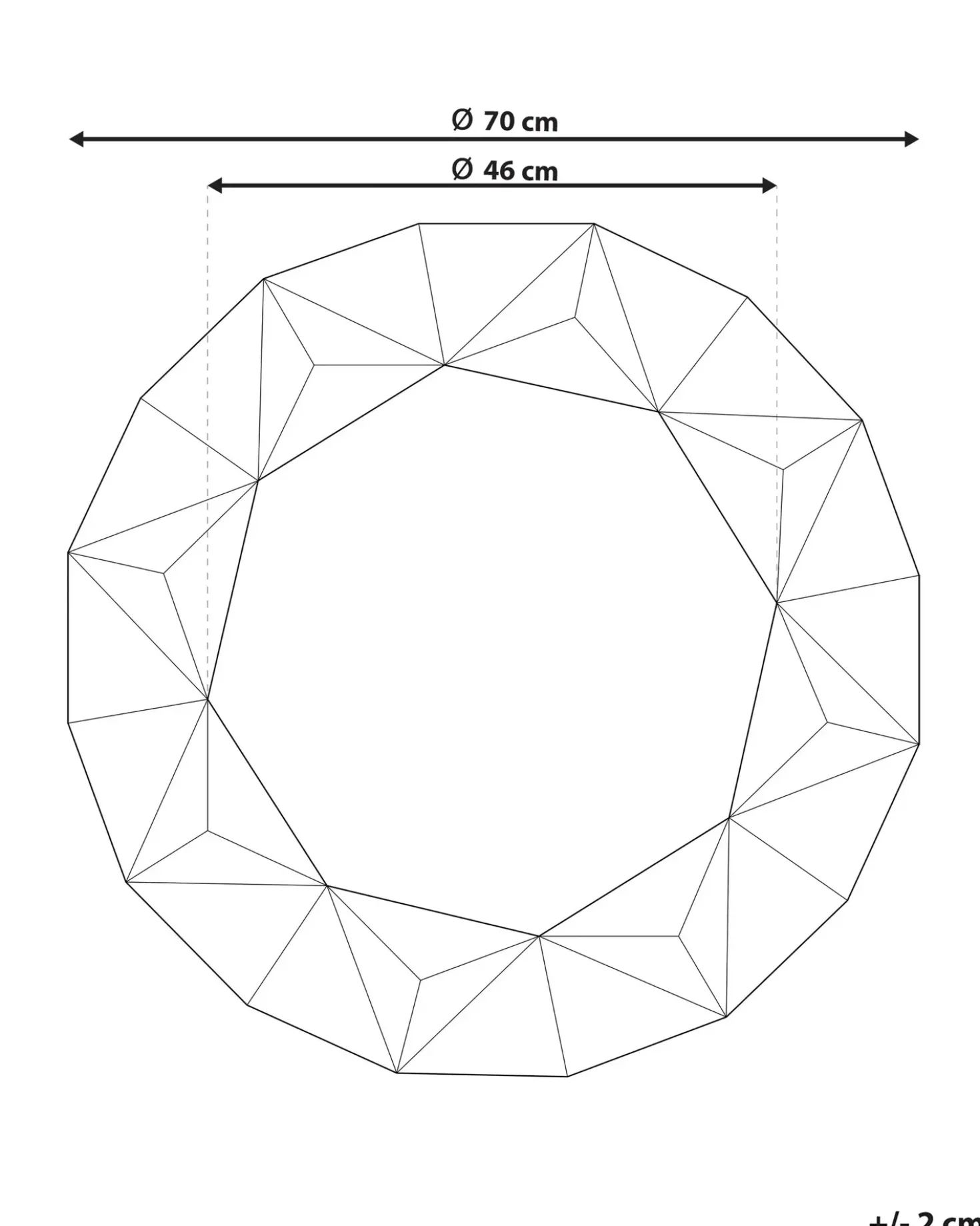 Specchio HABAY 70 cm 70 cm Argento