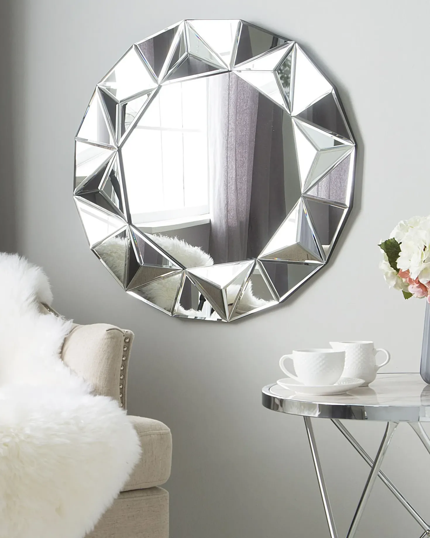 Specchio HABAY 70 cm 70 cm Argento