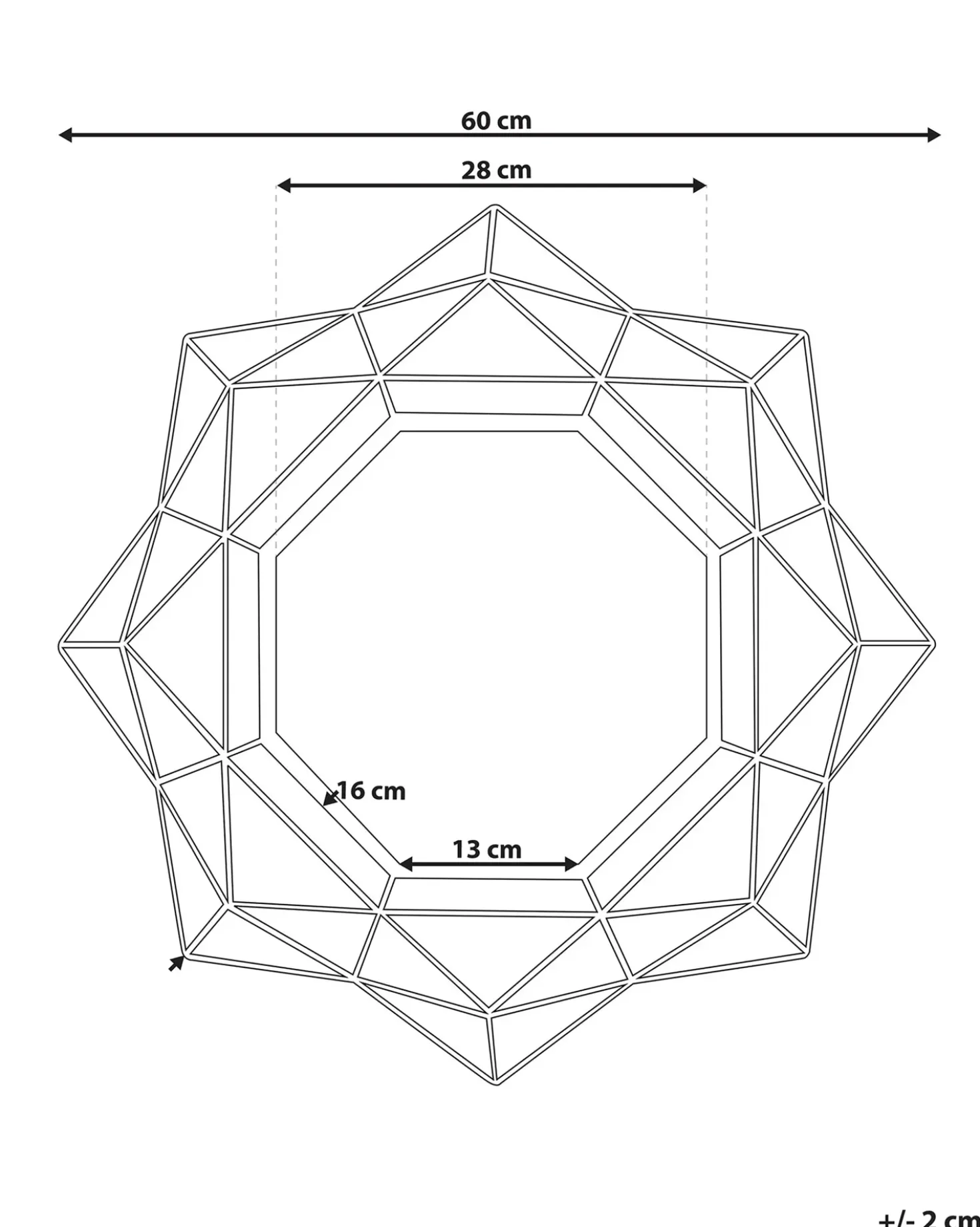 Specchio HILLION 60 cm 60 cm Metallo Oro